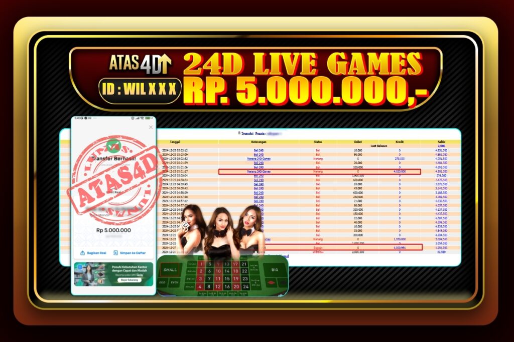 Bukti Jp ATAS4D Live Games Online 25 Desember 2024