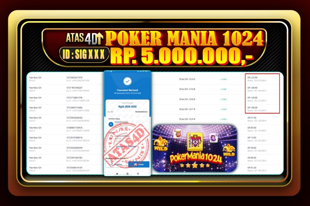 Bukti Jp ATAS4D Slot Online 28 Desember 2024