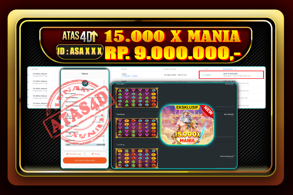 Bukti Jp ATAS4D Slot Online 14 Desember 2024