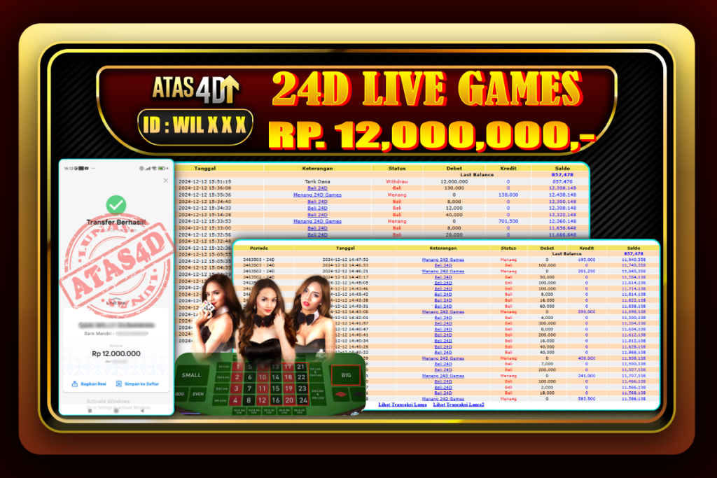 Bukti Jp ATAS4D Live Games Online 12 Desember 2024