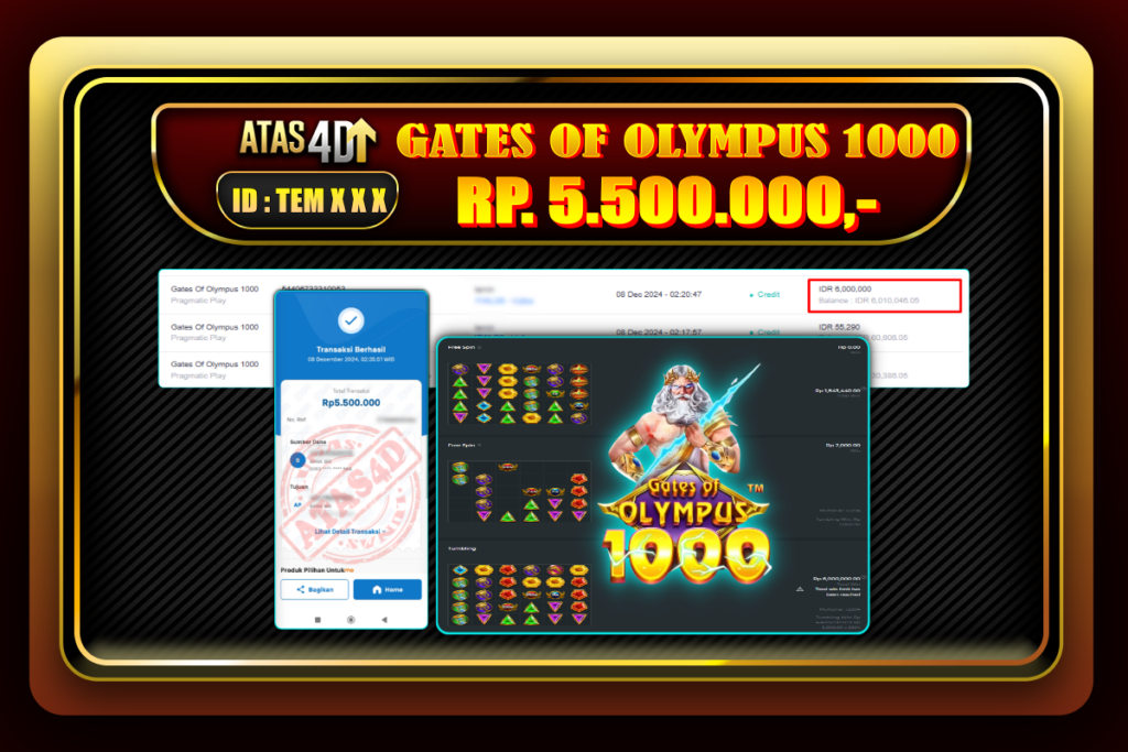 Bukti Jp ATAS4D Slot Online 08 Desember 2024