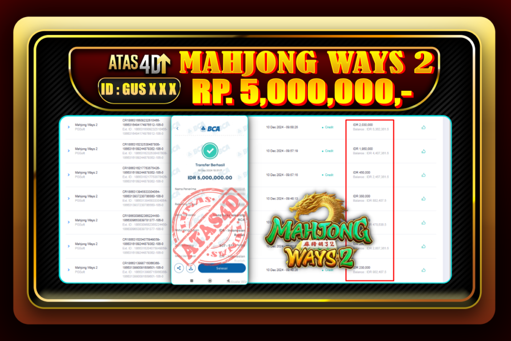 Bukti Jp ATAS4D Slot Online 10 Desember 2024