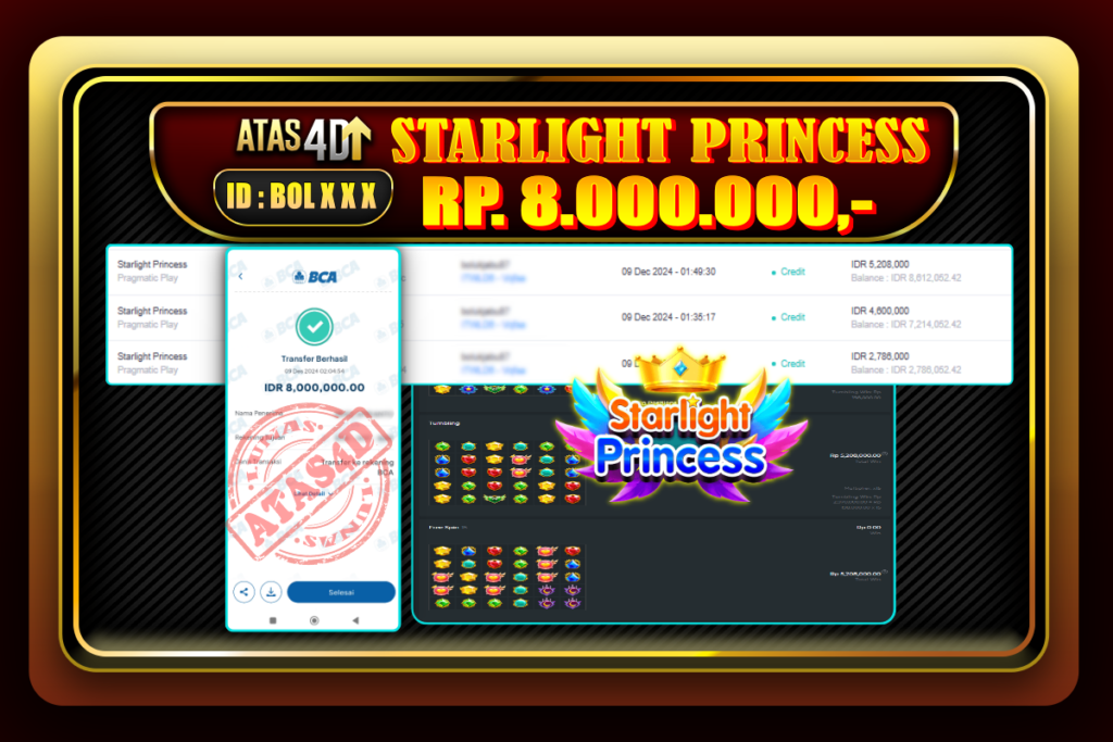 Bukti Jp ATAS4D Slot Online 09 Desember 2024