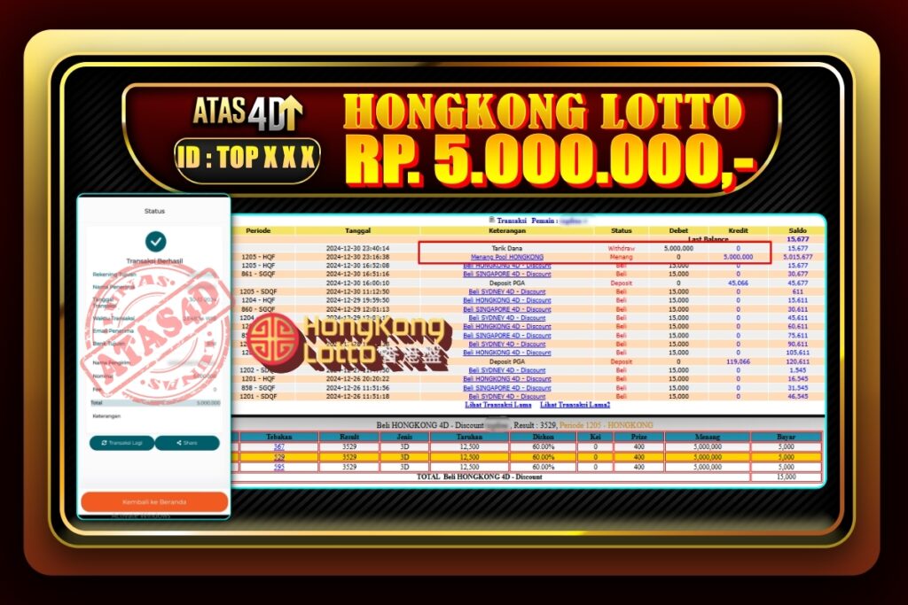 Bukti Jp ATAS4D Togel Online 30 Desember 2024