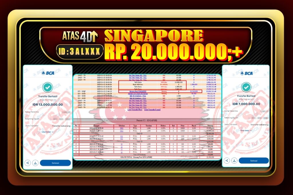 Bukti Jp ATAS4D Togel Online 15 Januari 2025