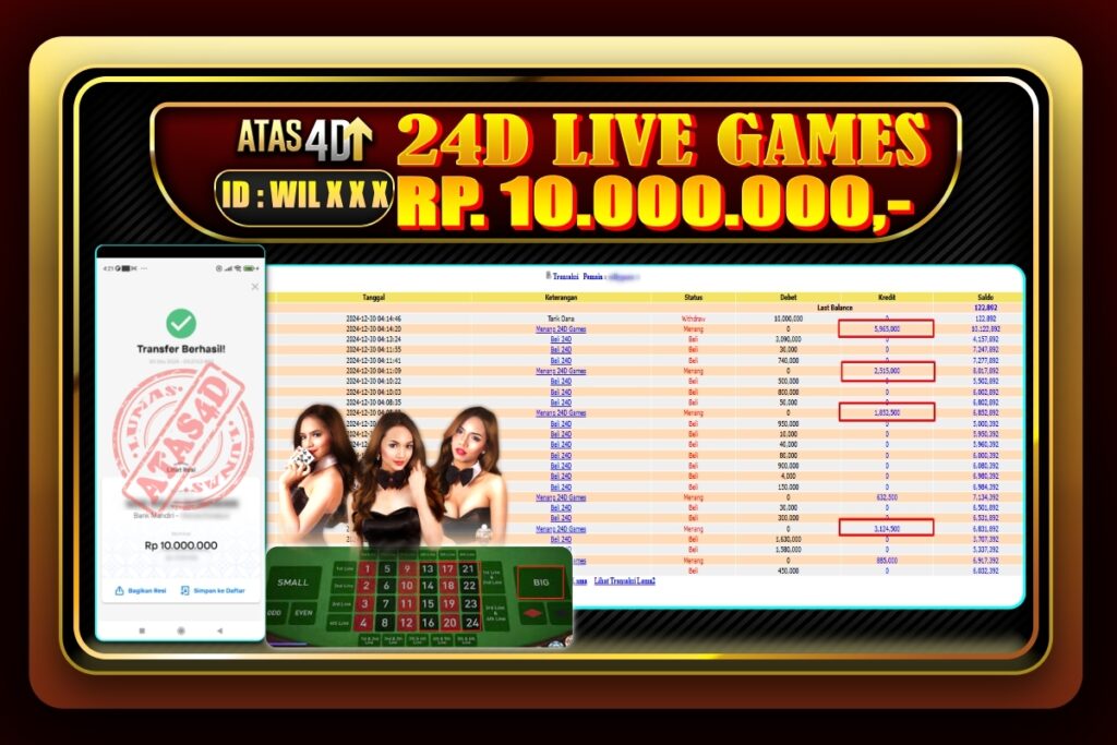 Bukti Jp ATAS4D Live Games Online 30 Desember 2024