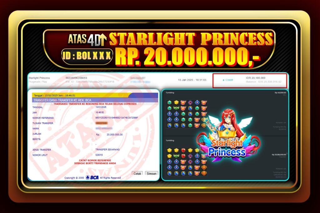 Bukti Jp ATAS4D Slot Online 13 Januari 2025