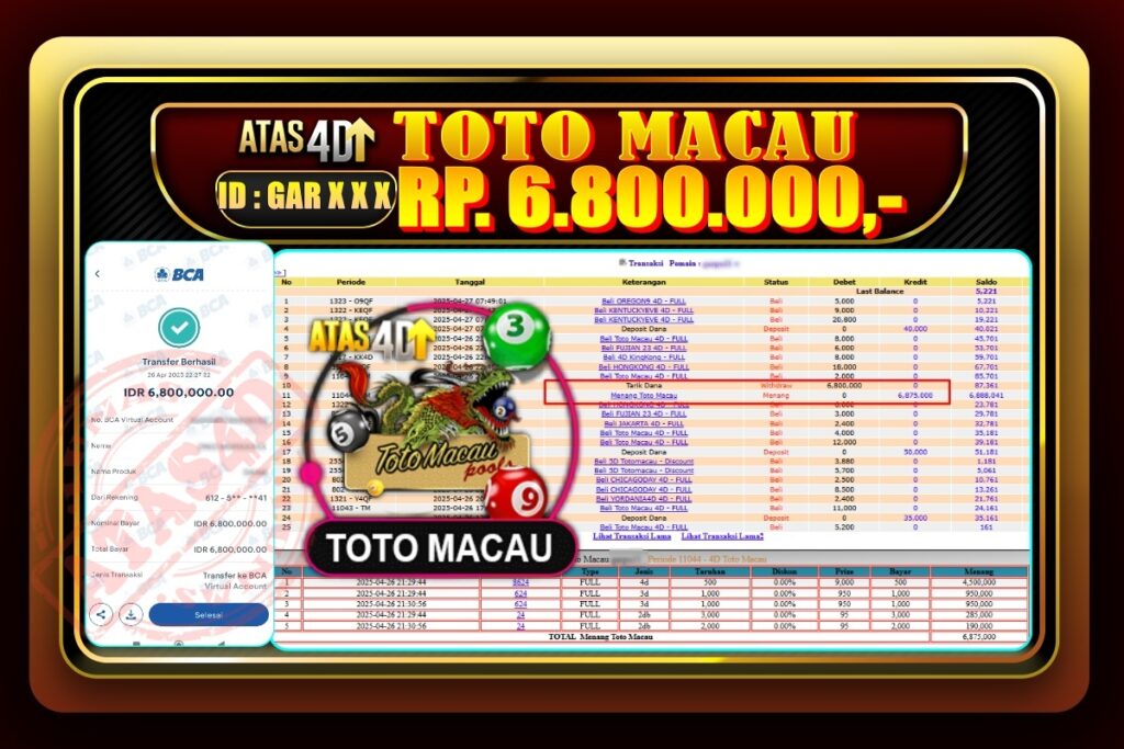 Bukti Jp ATAS4D Togel Online – 26 April 2025.