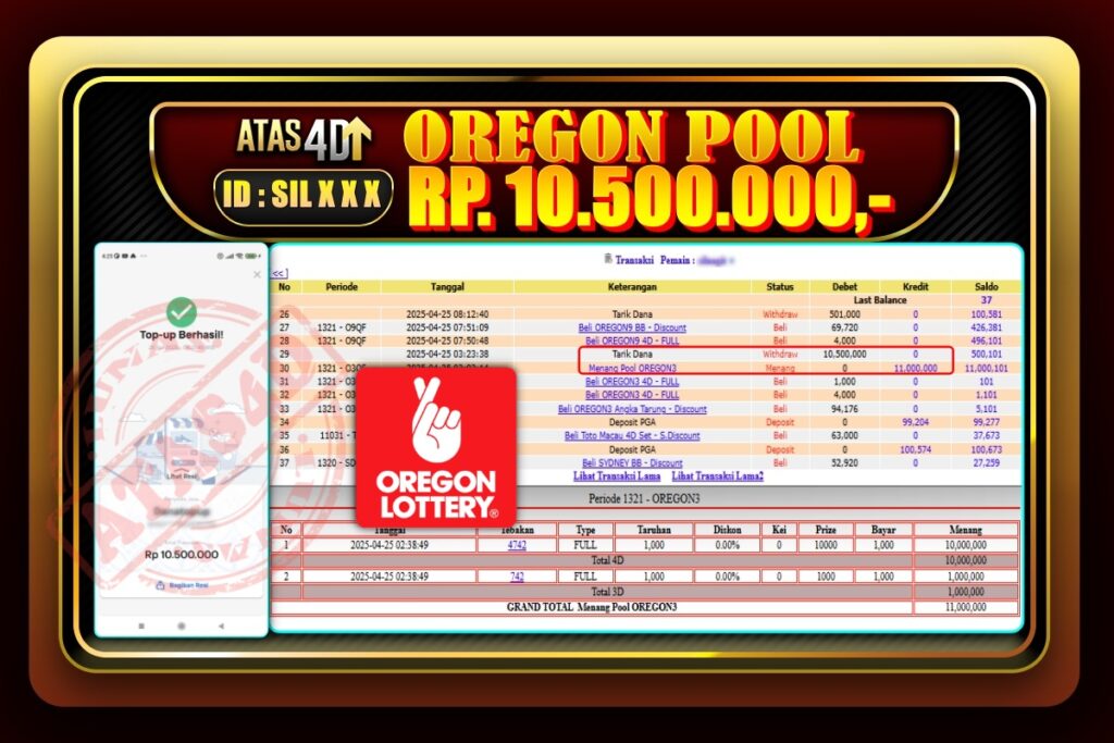 Bukti Jp ATAS4D Togel Online 25 April 2025