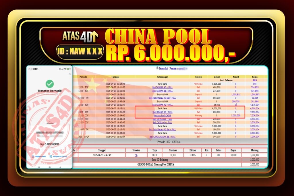 Bukti Jp ATAS4D Togel Online – 27 April 2025