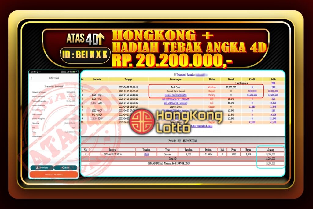 Bukti Jp ATAS4D Togel Online – 29 April 2025