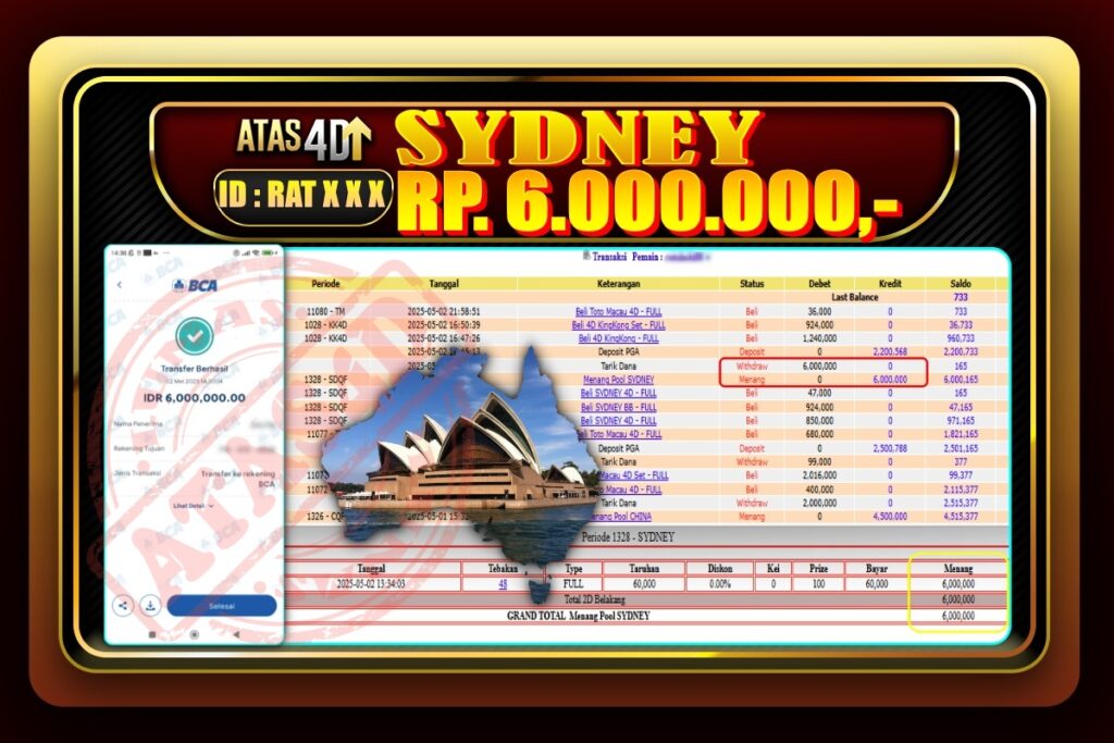 Bukti Jp ATAS4D Togel Online 02 Mei 2025
