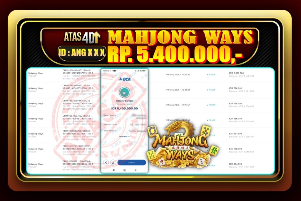 Bukti Jp ATAS4D Slot Online 04 Mei 2025.