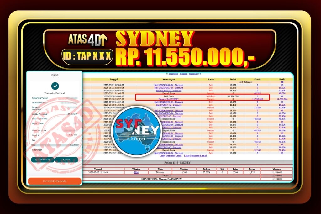 Bukti Jp ATAS4D Togel Online 20 Mei 2025