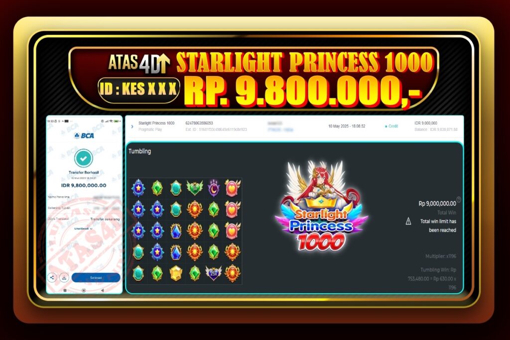 Bukti Jp ATAS4D Slot Online 10 Mei 2025.