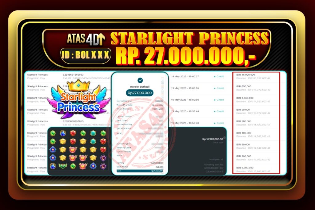 Bukti Jp ATAS4D Slot Online 19 Mei 2025.
