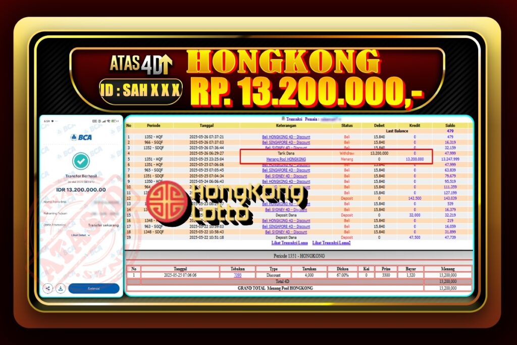 Bukti Jp ATAS4D Togel Online 25 Mei 2025