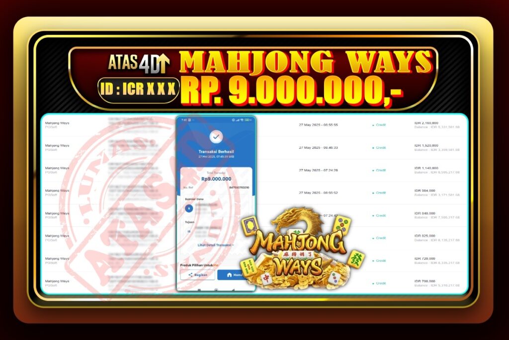 Bukti Jp ATAS4D Slot Online 27 Mei 2025