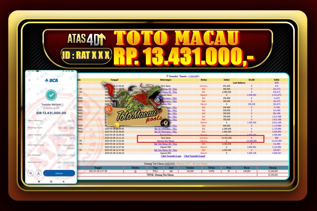 Bukti Jp ATAS4D Togel Online 28 Mei 2025