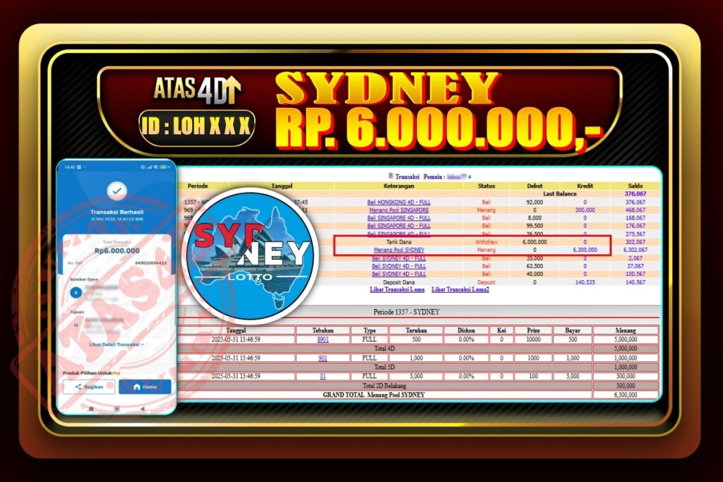 Bukti Jp ATAS4D Togel Online 31 Mei 2025