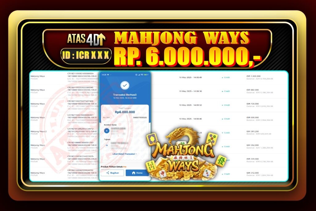 Bukti Jp ATAS4D Slot Online 10 Mei 2025