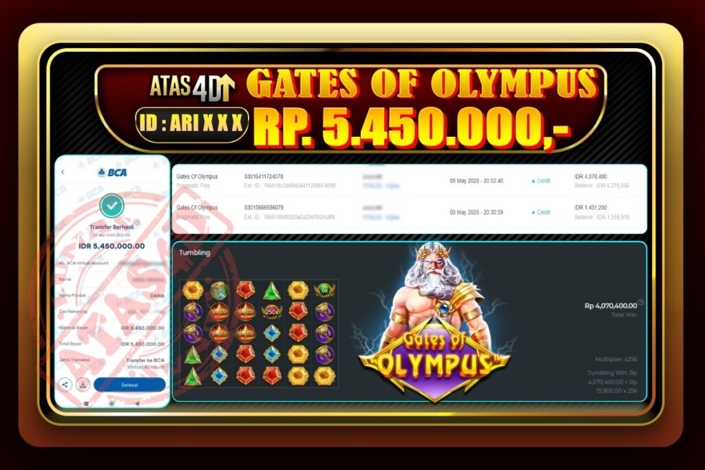 Bukti Jp ATAS4D Slot Online 05 Mei 2025.
