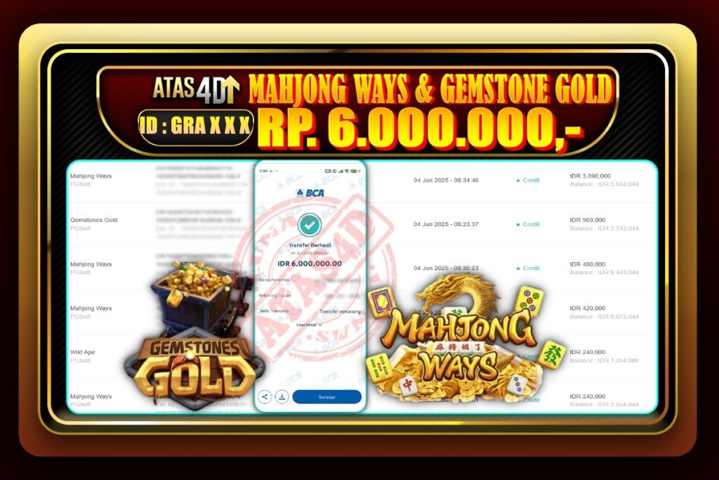 Bukti Jp ATAS4D Slot Online 04 Juni 2025