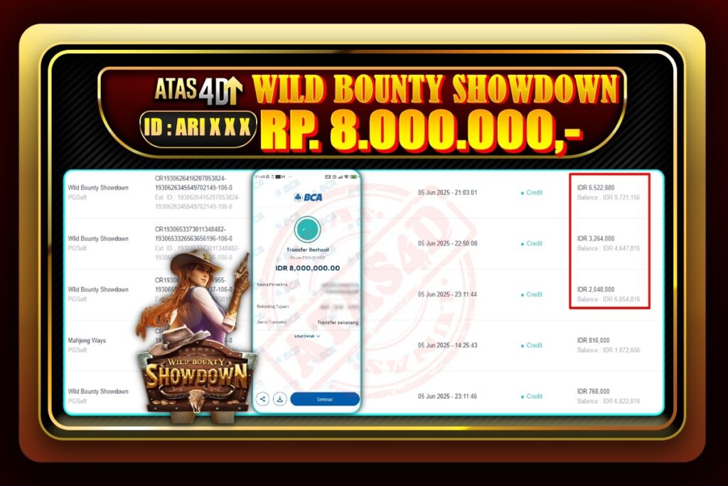 Bukti Jp ATAS4D Slot Online 05 Juni 2025