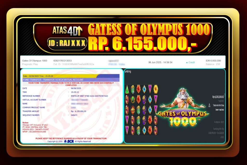 Bukti Jp ATAS4D Slot Online 07 Juni 2025