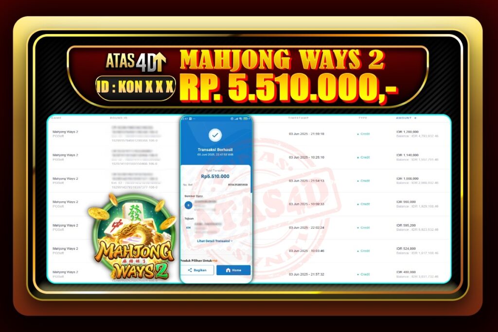 Bukti Jp ATAS4D Slot Online 03 Juni 2025