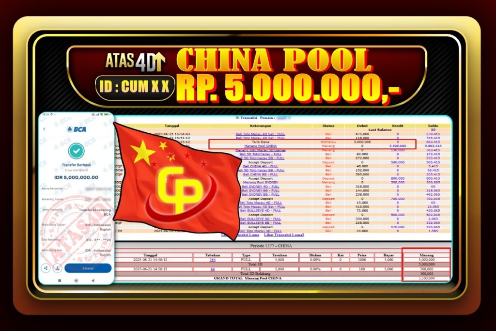 Bukti Jp ATAS4D Togel Online 21 Juni 2025