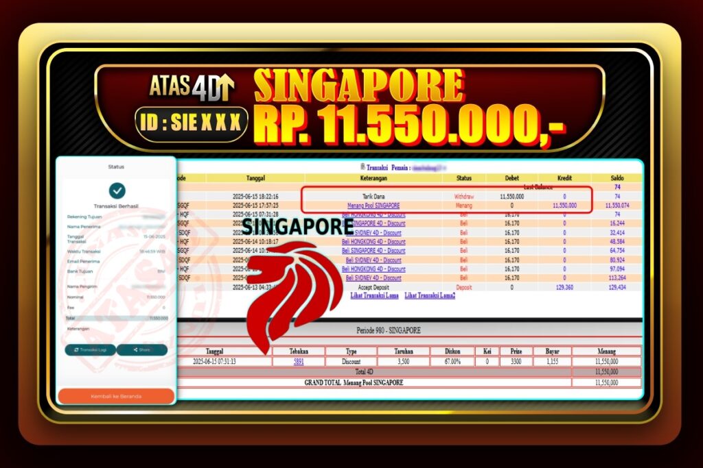 Bukti Jp ATAS4D Togel Online 15 Juni 2025