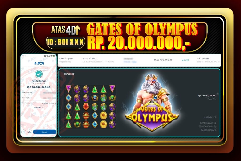 Bukti Jp ATAS4D Slot Online 29 Juni 2025