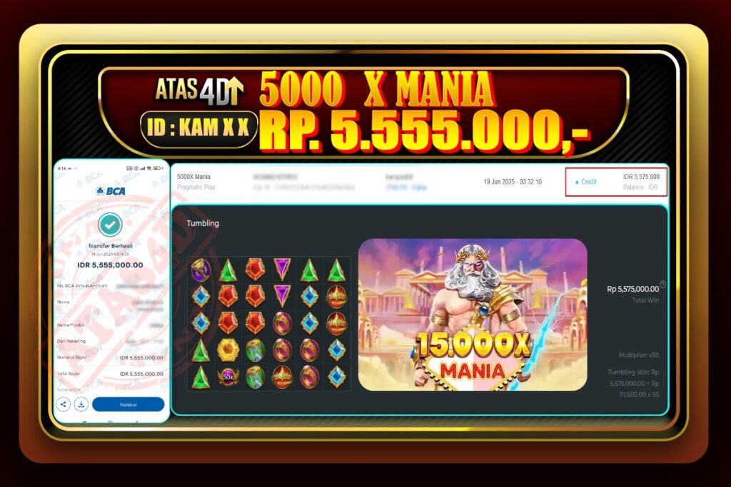 Bukti Jp ATAS4D Slot Online 19 Juni 2025