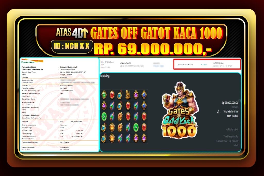 Bukti Jp ATAS4D Slot Online – 22 Juni 2025