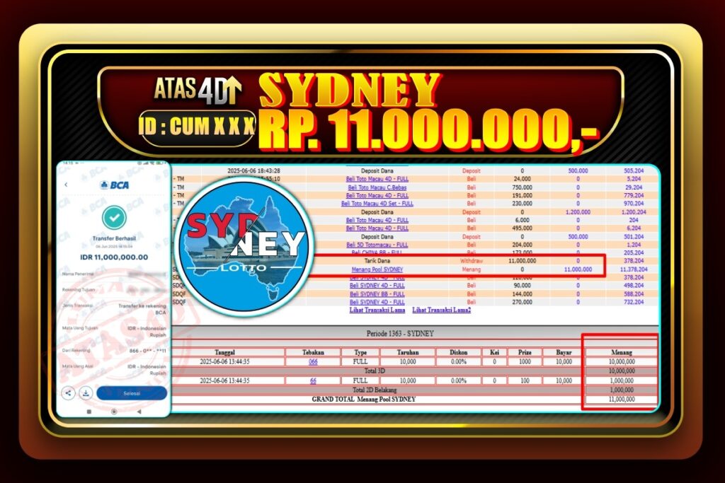 Bukti Jp ATAS4D Togel Online 07 Juni 2025
