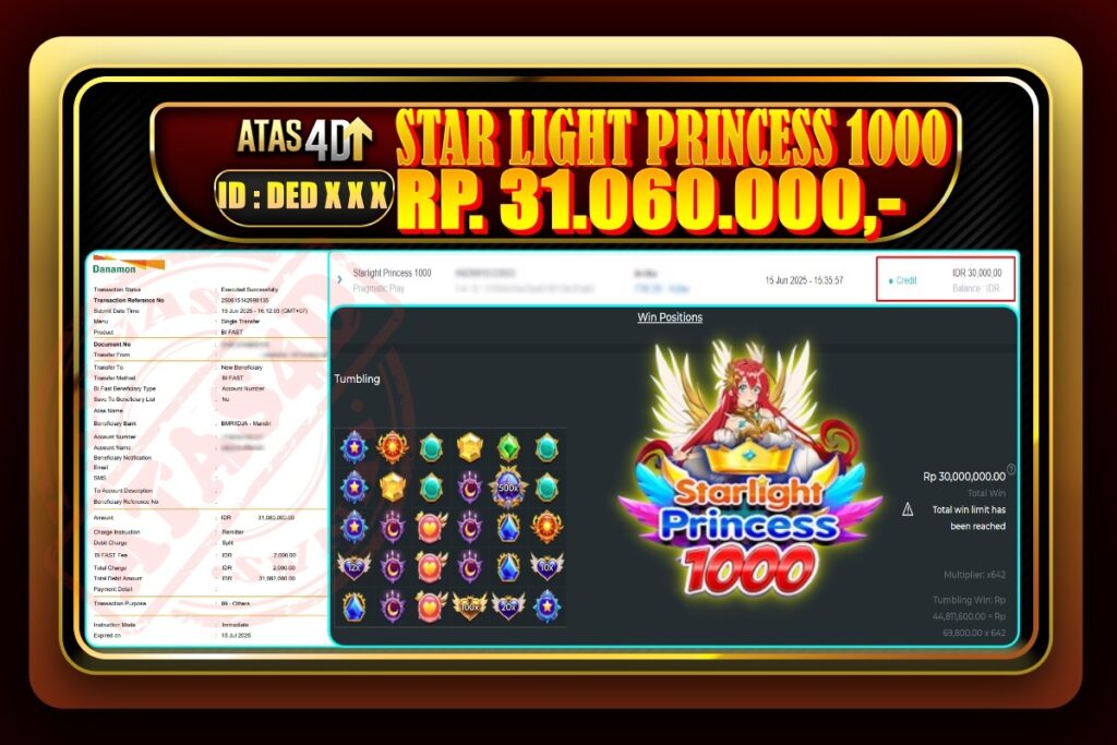 Bukti Jp ATAS4D Slot Online 15 Juni 2025
