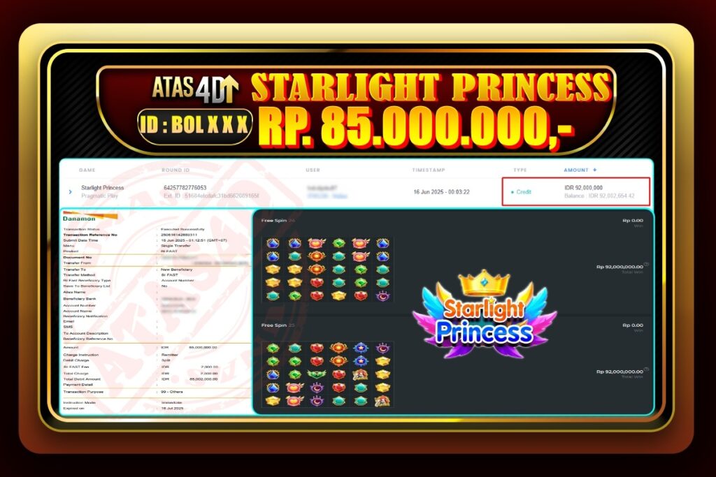 Bukti Jp ATAS4D Slot Online 16 Juni 2025
