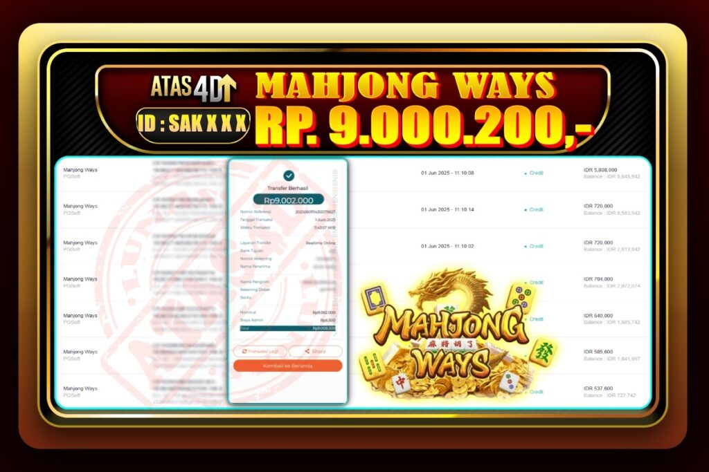 Bukti Jp ATAS4D Slot Online 01 Juni 2025