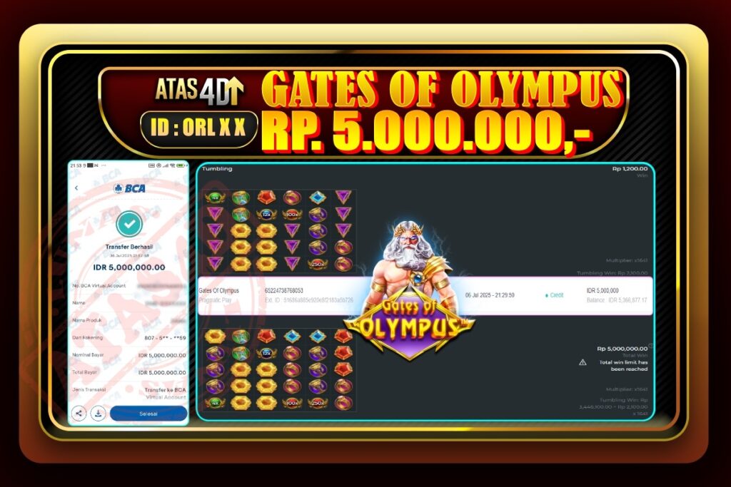 Bukti Jp ATAS4D Slot Online 06 Juli 2025