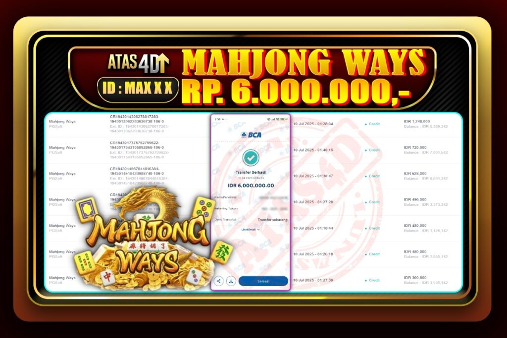Bukti Jp ATAS4D – Slot Online 10 Juli 2025