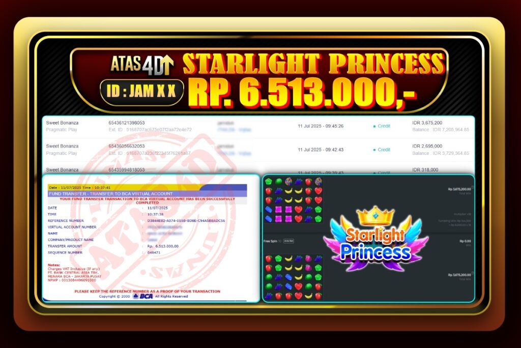 Bukti Jp ATAS4D – Slot Online 11 Juli 2025