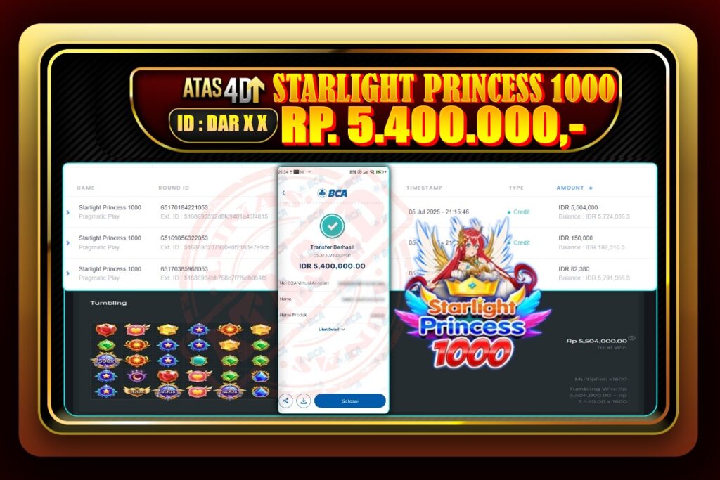 Bukti Jp ATAS4D Slot Online 05 Juli 2025