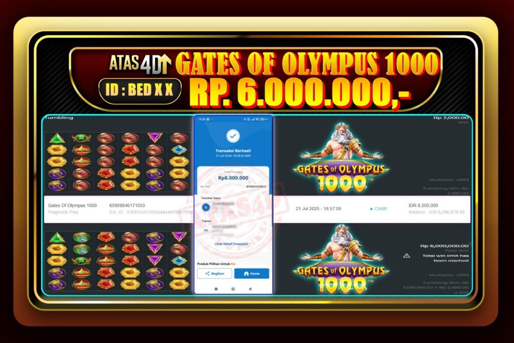 Bukti Jp ATAS4D Slot Online 21 Juli 2025.