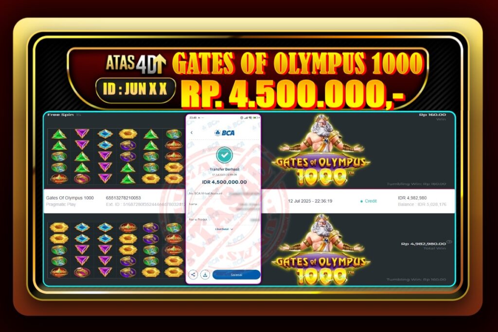 Bukti Jp ATAS4D – Slot Online 12 Juli 2025.