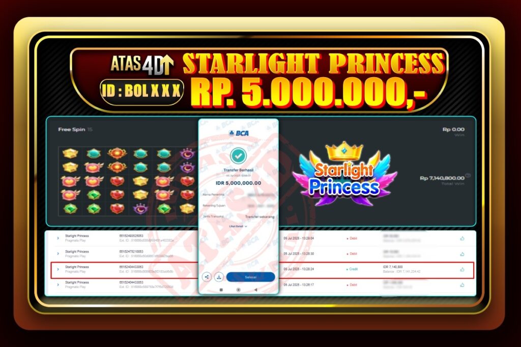 Bukti Jp ATAS4D Slot Online 05 Juli 2025.