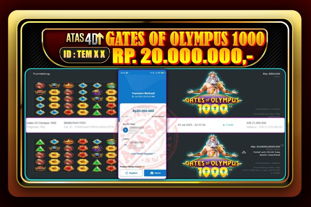 Bukti Jp ATAS4D – Slot Online 25 Juli 2025.