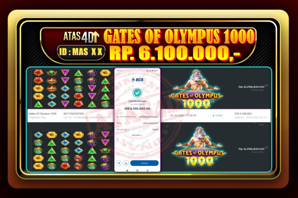 Bukti Jp ATAS4D – Slot Online 26 Juli 2025.