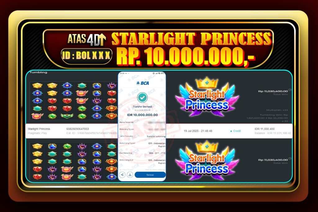 Bukti Jp ATAS4D – Slot Online 19 Juli 2025.