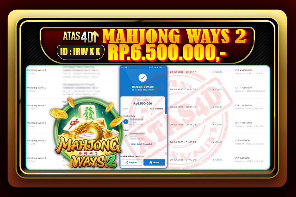 Bukti Jp ATAS4D Slot Online 20 Juli 2025.